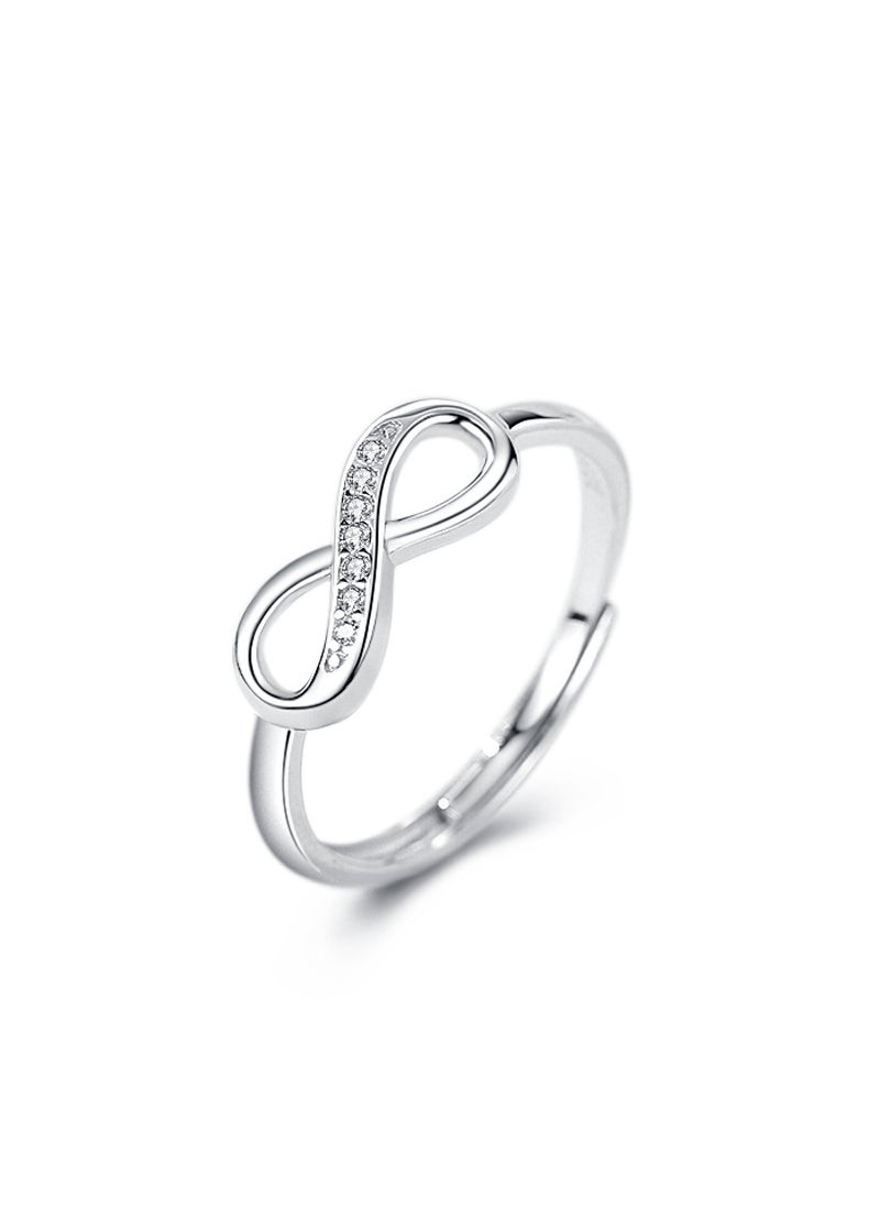 Generic - S925 Sterling Silver Fashionable Infinity Ring ZW48 White Gold - Image 1