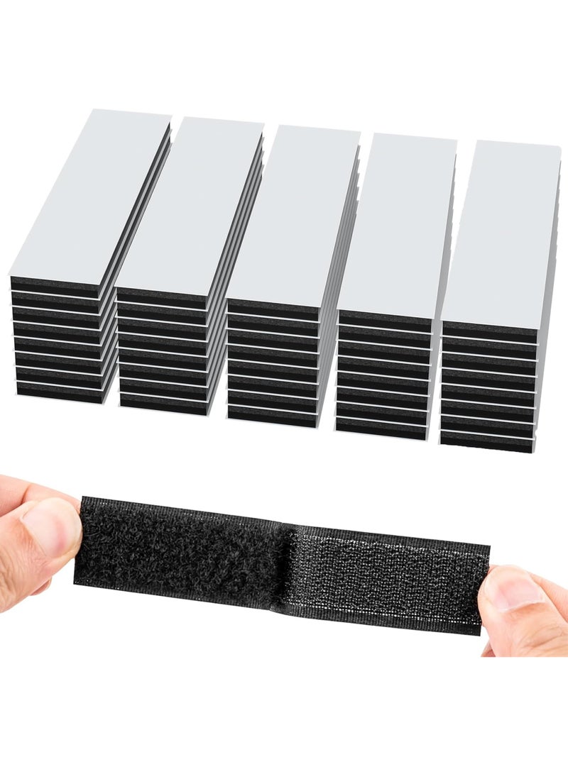 40 Sets 3x10 CM Hook and Loop Strips with Adhesive, Strong Sticky Back, Heavy Duty Fasteners, Double Sided Mounting Tape for Wall Hanging Picture, Home, Office, School, No Holes Needed, Black - Image 1