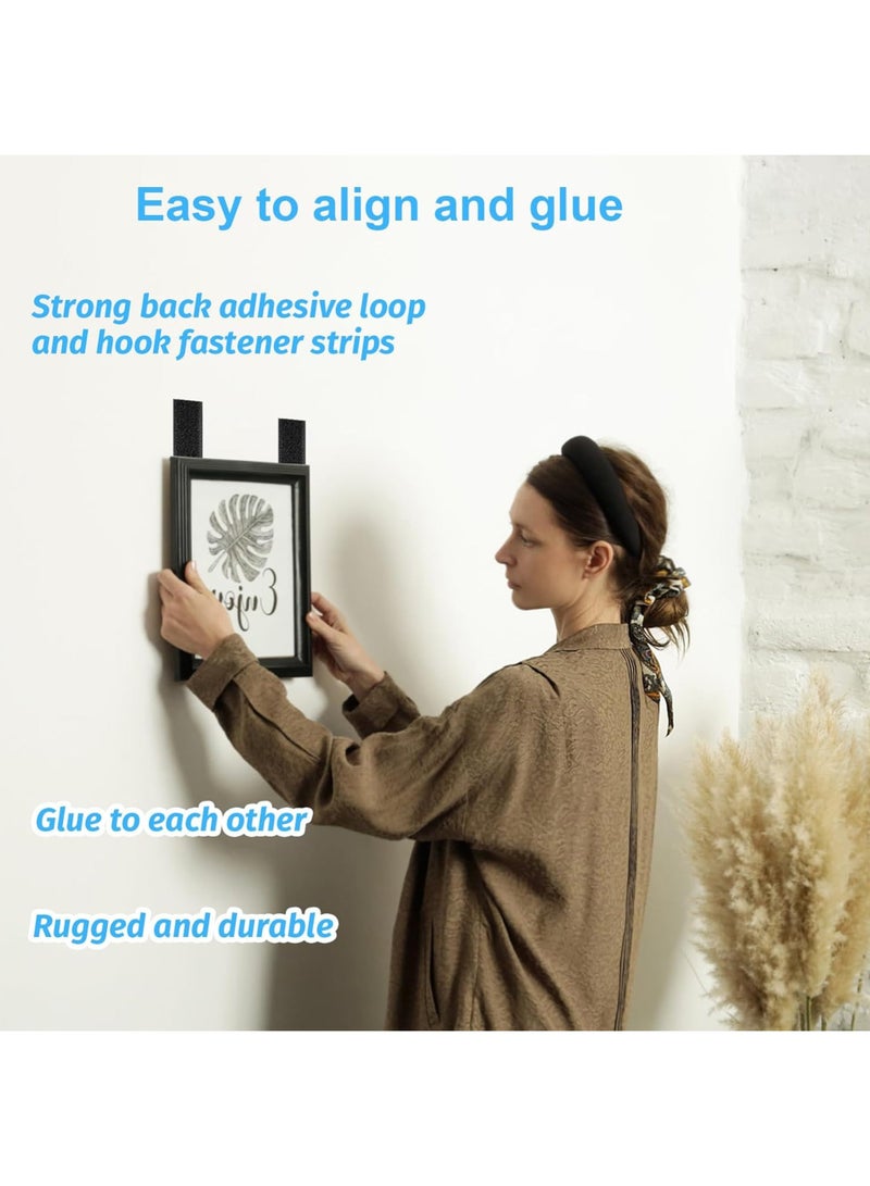 40 Sets 3x10 CM Hook and Loop Strips with Adhesive, Strong Sticky Back, Heavy Duty Fasteners, Double Sided Mounting Tape for Wall Hanging Picture, Home, Office, School, No Holes Needed, Black - Image 4
