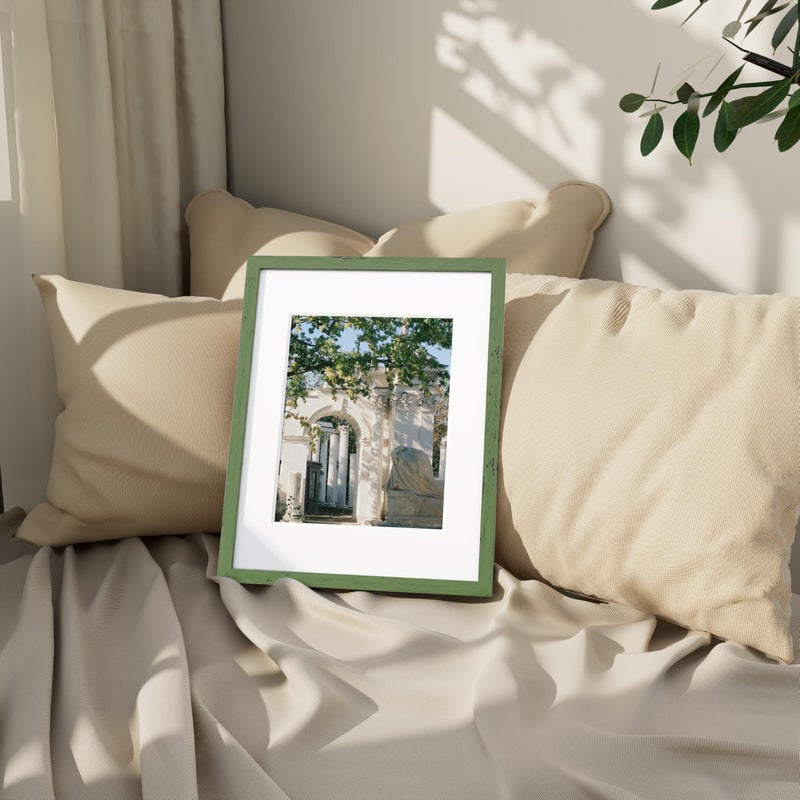 Vittanly 11x14 Picture Frame, Engineered Wood with Shatter Resistant Plexiglass, Display Pictures 8x10 with Mat or 11x14 without Mat, Photo Frame for Wall Mounting, Rustic Green, 1 Pack - Image 3