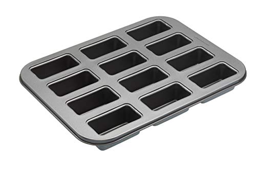 Master Class MasterClass 12 Hole Mini Loaf Tin with Loose Bases and PFOA Non Stick in Gift Box, Robust 1 mm Carbon Steel, 27 x 35.5 cm - Image 1