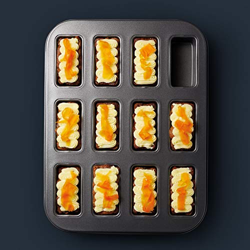 Master Class MasterClass 12 Hole Mini Loaf Tin with Loose Bases and PFOA Non Stick in Gift Box, Robust 1 mm Carbon Steel, 27 x 35.5 cm - Image 4