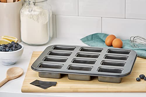 Master Class MasterClass 12 Hole Mini Loaf Tin with Loose Bases and PFOA Non Stick in Gift Box, Robust 1 mm Carbon Steel, 27 x 35.5 cm - Image 2