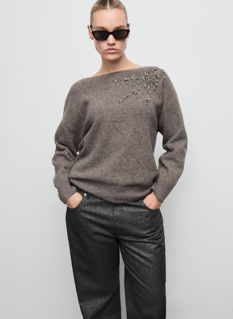 MANGO Crystal detail sweatshirt - Image 1
