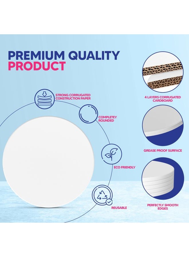 RICCLE Cake Boards - 12 Inch Cake Drum - Smooth-Edged 12 Cake Drum - Sturdy Cake Boards 12 Inch Round - Bend Resistant Multi-Layered Cake Base for Minimalist Displays (12 Inch - Pack of 3) - Image 4