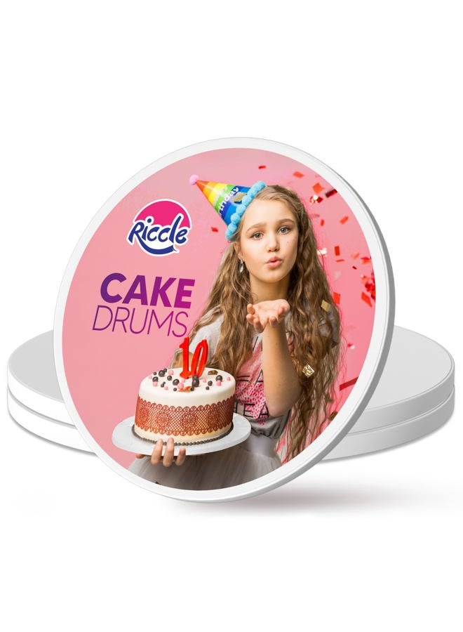 RICCLE Cake Boards - 12 Inch Cake Drum - Smooth-Edged 12 Cake Drum - Sturdy Cake Boards 12 Inch Round - Bend Resistant Multi-Layered Cake Base for Minimalist Displays (12 Inch - Pack of 3) - Image 1