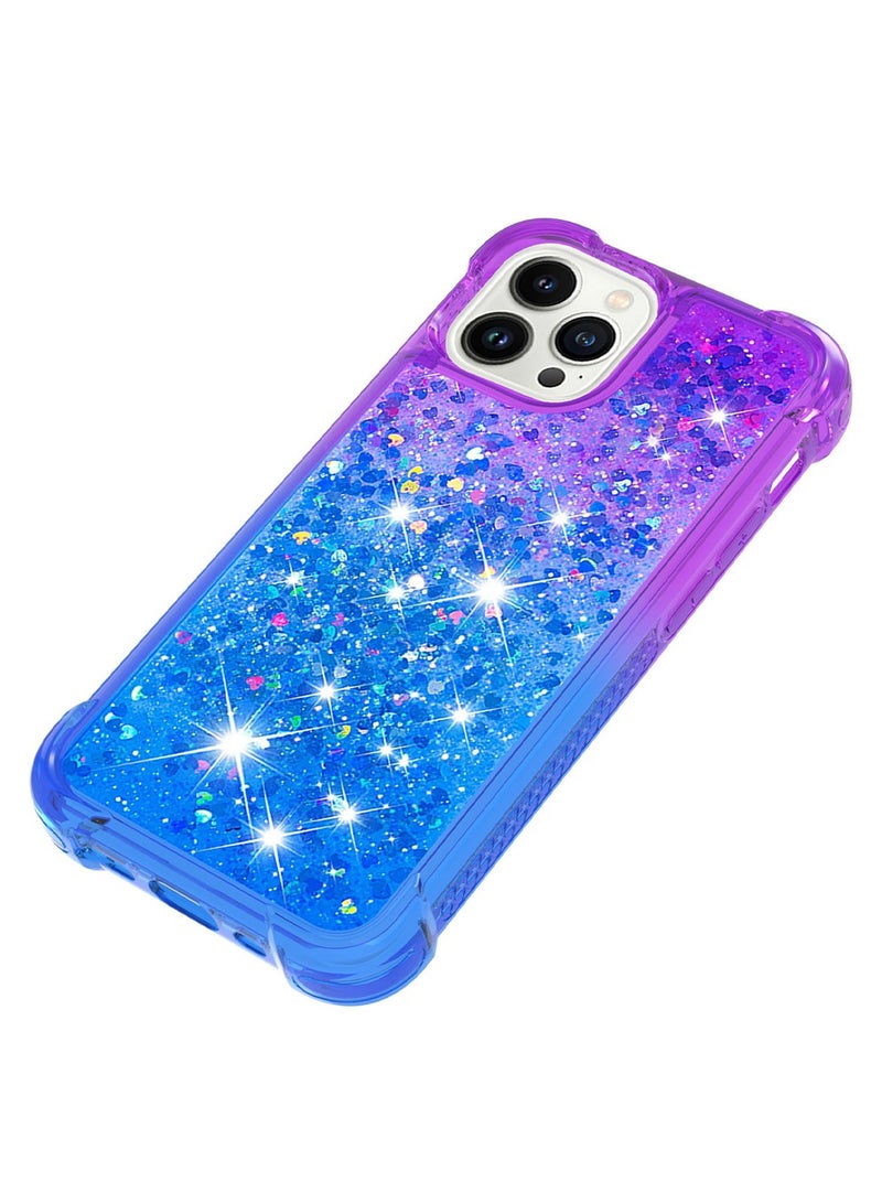 iPhone 15 Pro Case Cover Protector Glitter Bling Sparkle Liquid for Women Girls Flowing Quicksand Anti-Scratch Clear Shockproof Protective Back Cover Accessory for iPhone 15 Pro