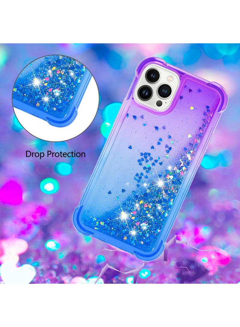 iPhone 15 Pro Case Cover Protector Glitter Bling Sparkle Liquid for Women Girls Flowing Quicksand Anti-Scratch Clear Shockproof Protective Back Cover Accessory for iPhone 15 Pro