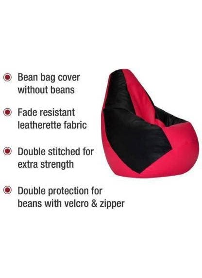 GUNJ GUNJ XXXL Tear Drop Bean Bag Cover Without Beans Black Pink  - Image 4