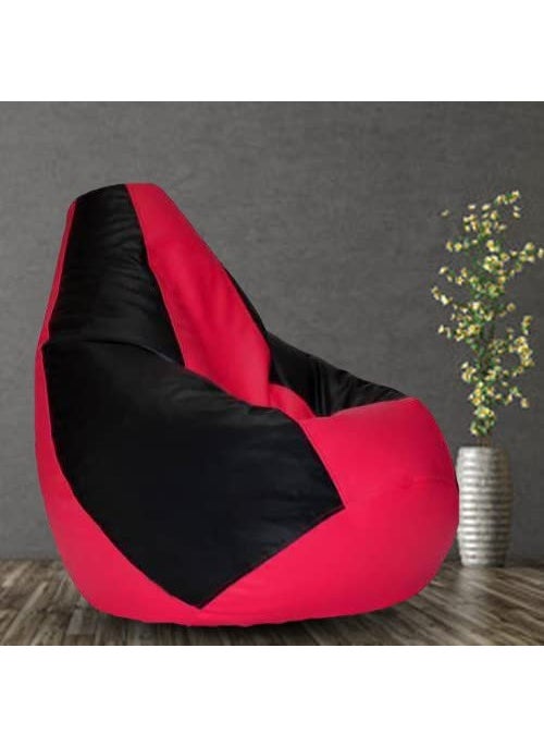 GUNJ GUNJ XXXL Tear Drop Bean Bag Cover Without Beans Black Pink  - Image 1
