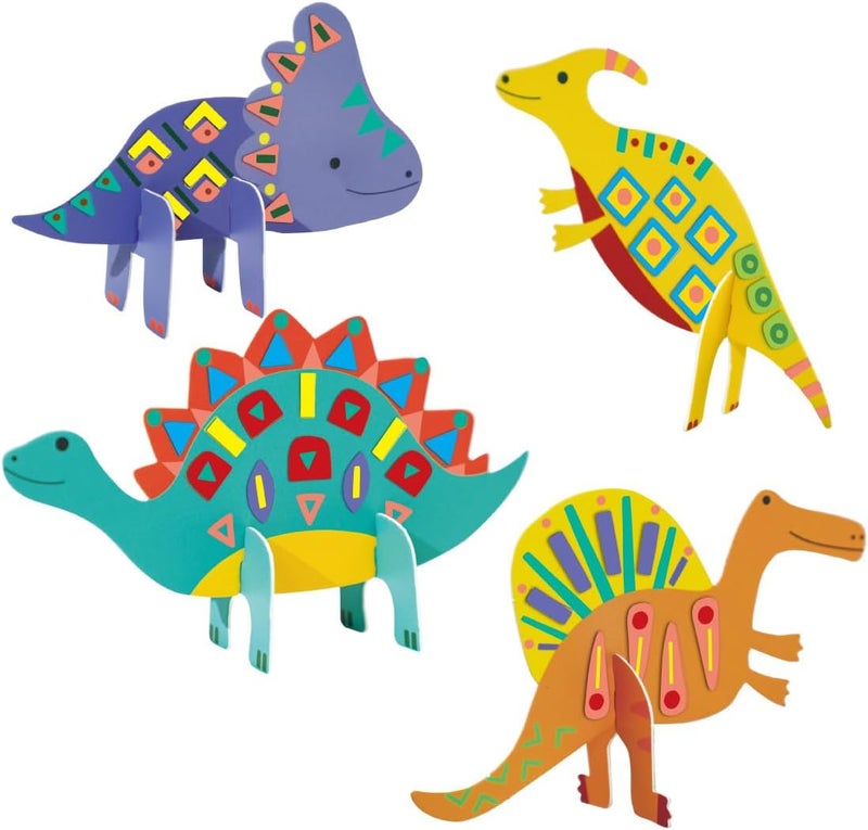 Avenir Stick 'N Play Series - Dino World | 200+ Reusable Stickers for Endless Fun! Create Play Scenes with 8 Illustrated Theme Cards, Make Your Own Animal Figures | For Kids 3+ - Image 3