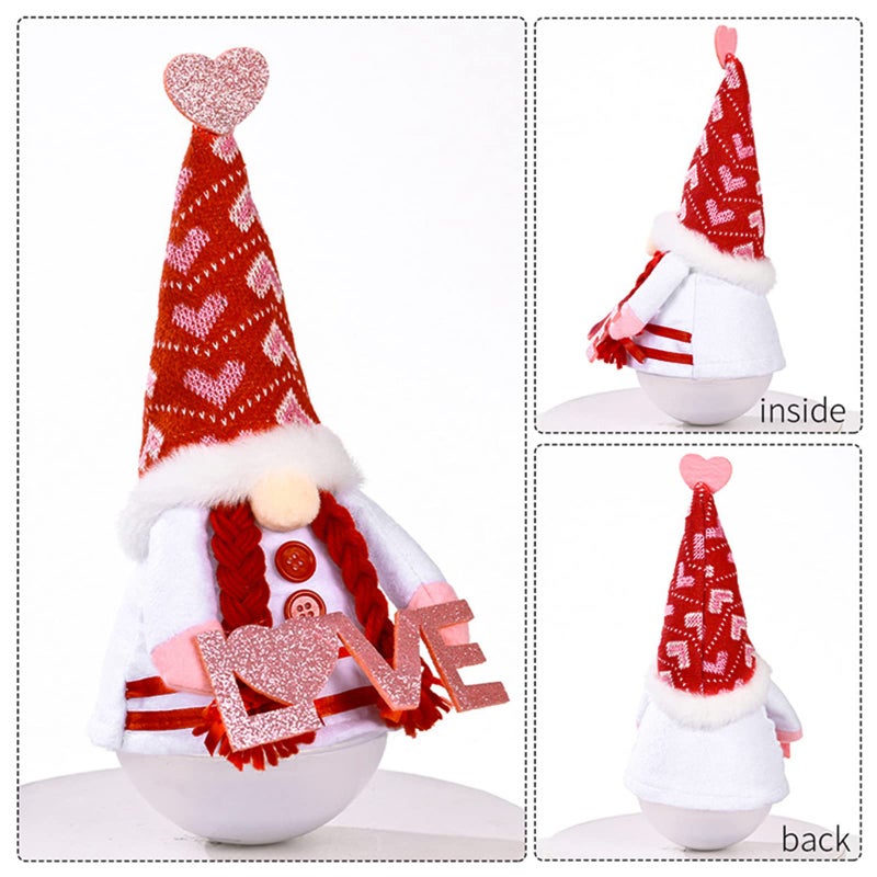 Teeker Valentines Day Decor - Valentines Day Decorations - Red Valentine Tumbler Plush Gnomes Decorations for Home, Office - Valentine's Gifts for Her, Wife, Women - Romantic Anniversary Vday Wedding Gift - Image 5
