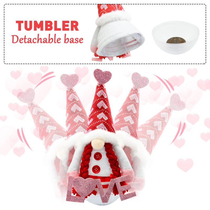 Teeker Valentines Day Decor - Valentines Day Decorations - Red Valentine Tumbler Plush Gnomes Decorations for Home, Office - Valentine's Gifts for Her, Wife, Women - Romantic Anniversary Vday Wedding Gift - Image 3