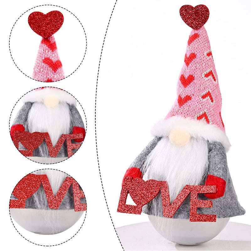 Teeker Valentines Day Decor - Valentines Day Decorations - Red Valentine Tumbler Plush Gnomes Decorations for Home, Office - Valentine's Gifts for Her, Wife, Women - Romantic Anniversary Vday Wedding Gift - Image 4