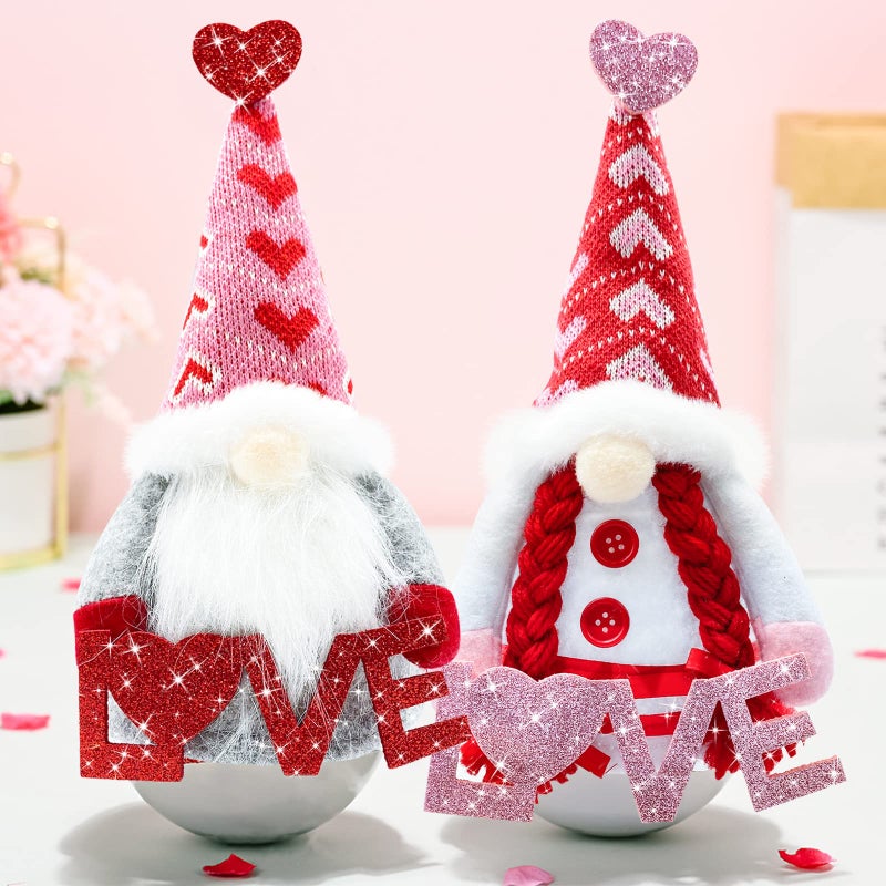 Teeker Valentines Day Decor - Valentines Day Decorations - Red Valentine Tumbler Plush Gnomes Decorations for Home, Office - Valentine's Gifts for Her, Wife, Women - Romantic Anniversary Vday Wedding Gift - Image 1