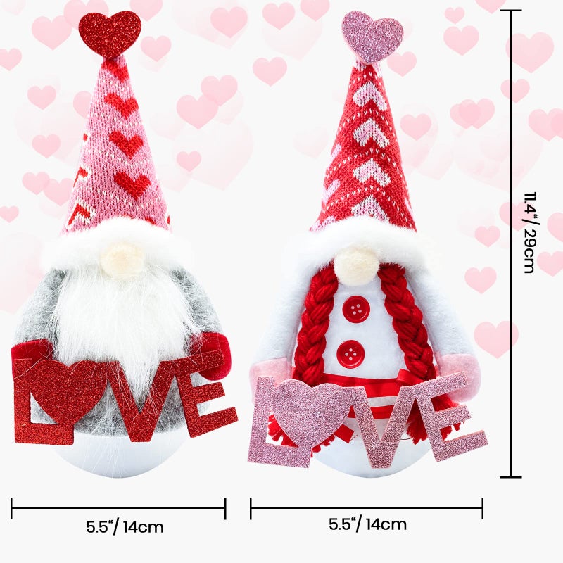 Teeker Valentines Day Decor - Valentines Day Decorations - Red Valentine Tumbler Plush Gnomes Decorations for Home, Office - Valentine's Gifts for Her, Wife, Women - Romantic Anniversary Vday Wedding Gift - Image 2