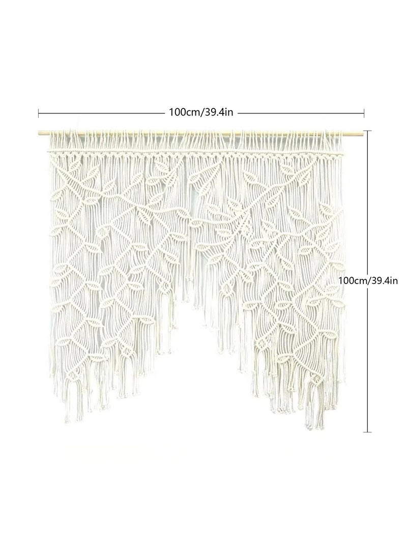 عام زخرفة الغرفة: خِيطان منسوجة بيد الإنسان، وهي زخارف للجدران المنزلية. مراوح بوهيمية على شكل أوراق وأبواب. أبعادها 100×100 سم. - Image 3