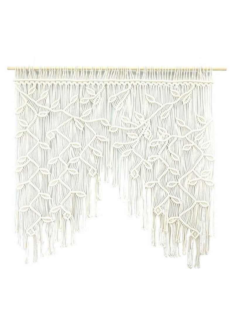 عام زخرفة الغرفة: خِيطان منسوجة بيد الإنسان، وهي زخارف للجدران المنزلية. مراوح بوهيمية على شكل أوراق وأبواب. أبعادها 100×100 سم. - Image 4