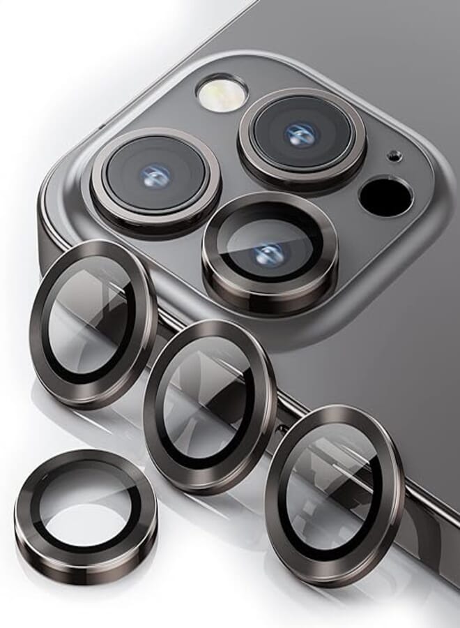 WSKEN [3+1] WSKEN for iPhone 13 Pro Max (6.7 inch)/ (6.1 inch) Camera Lens Protector,Anti Scrach HD Tempered Metal Glass Screen Protector Shockproof Cover Film,Graphite