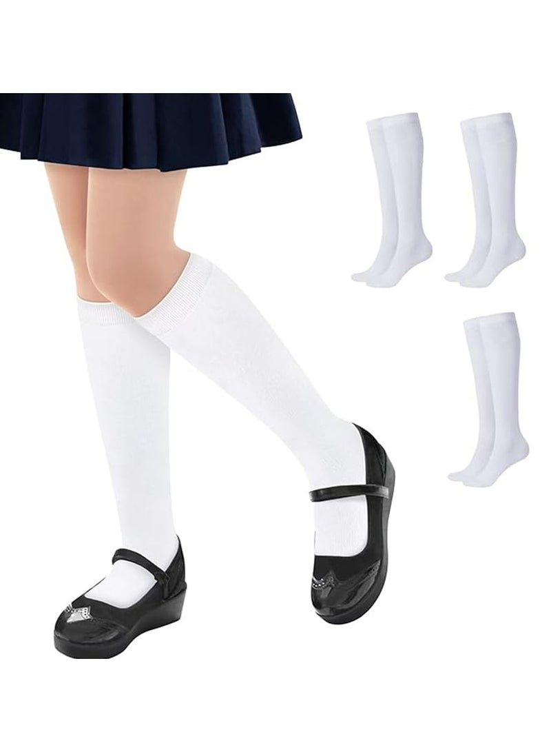 CMGTYYD Women Knee High Socks,3 pairs of Cotton Solid Lightweight Calf Length Stocking,Casual School Uniform Sport Tube Boot Socks,Athletic Long Socks,for Cosplay,Party,Daily Wear Ladies Girls - Image 1