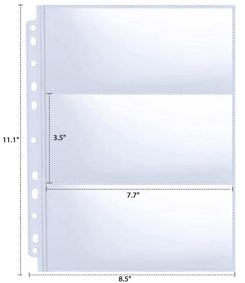 WITHYU 30 Pack 180 Pockets 11 Hole Currency Collection Sleeves, Cash Collecting Album Refill Page, Double Side 3 Pockets Currency Sheets for Collecting Dollar Bills, Paper Money, Foreign Currency and Coupons - Image 5