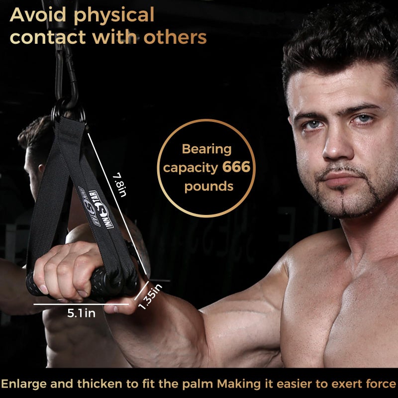 INNSTAR Upgraded Heavy Duty Exercise Handles, Cable Machine Attachments Resistance Bands With Solid ABS Core Grips, Fitness Strap Stirrup Cable Attachment (Set of 2) - Image 3