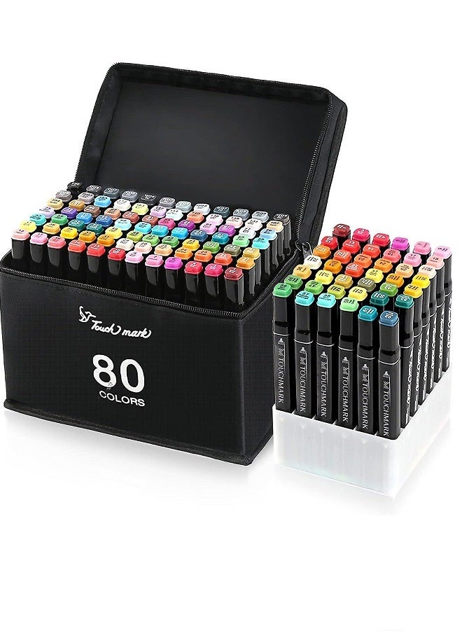 Touch 80 Colors Markers Artist Drawing Art Markers for Kids Dual Tip Markers Coloring Painting Supplies Perfect  - Image 2