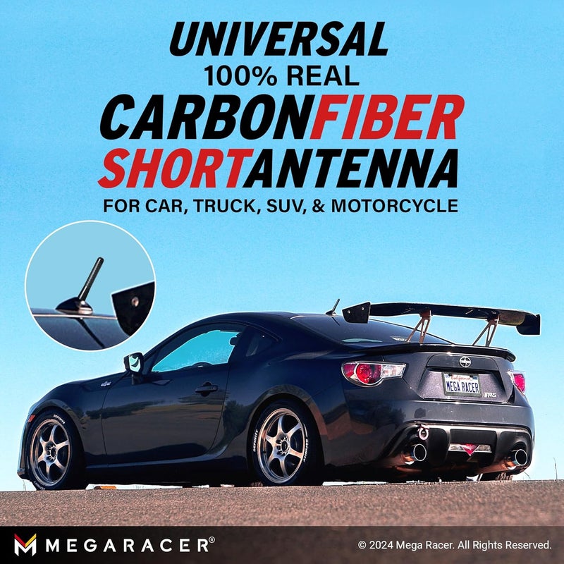 Mega Racer 3" Carbon Fiber Short Automotive Antenna - Image 2