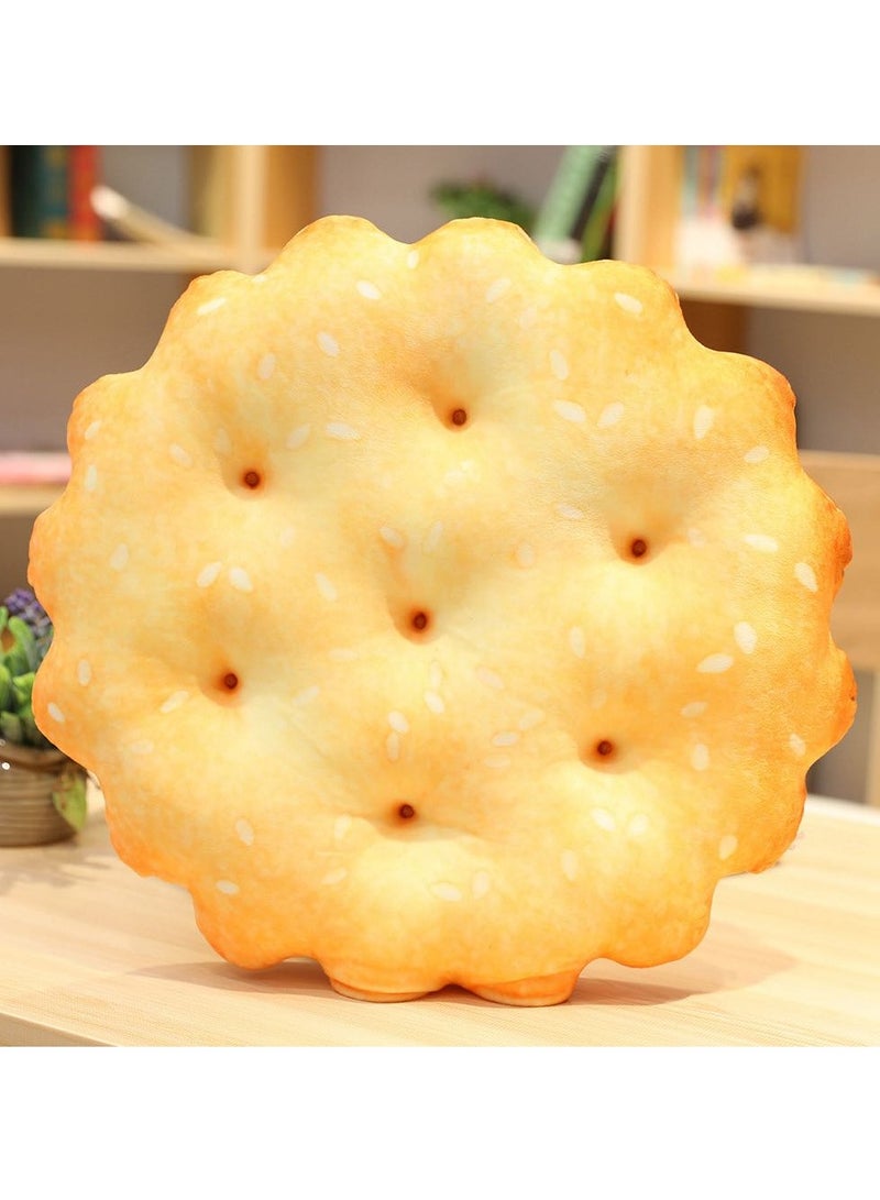 hiwonka Cookie Pillow Cushion with Cute , Kawaii Plush Toy Funny Food Plush Cushion for Office Dorm Bedroom Seat Car Seat,Plush Cushion Gift for Birthday (circle) - Image 1