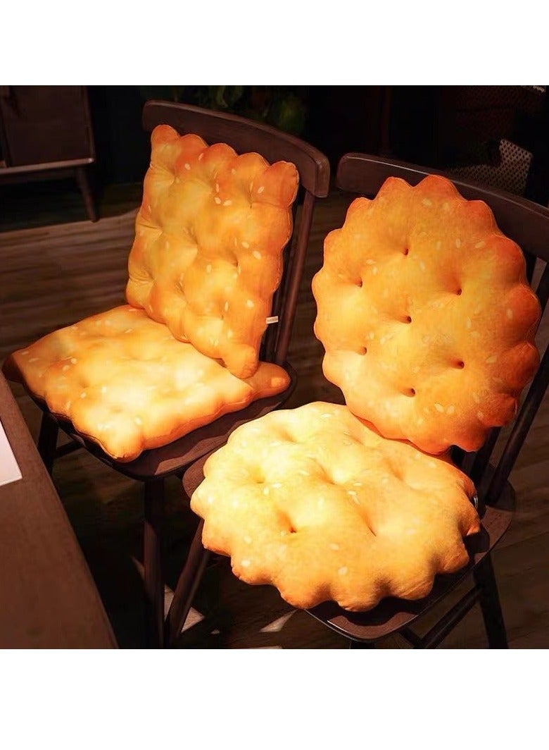 hiwonka Cookie Pillow Cushion with Cute , Kawaii Plush Toy Funny Food Plush Cushion for Office Dorm Bedroom Seat Car Seat,Plush Cushion Gift for Birthday (circle) - Image 3