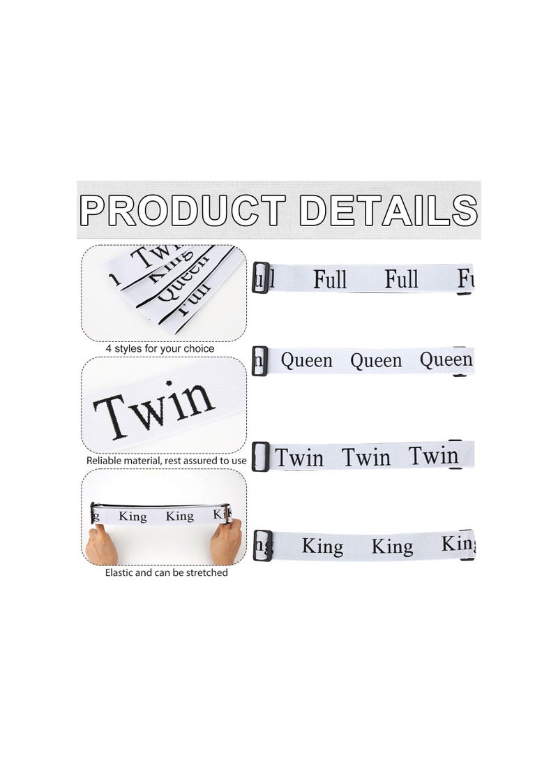 Y&D Bed Sheet Organizer Bands Set, Adjustable Elastic Straps King Full Twin Queen Label Sheets for Storage Closet Organization Bedding Bedsheet Pillow Case(8 )  - Image 2