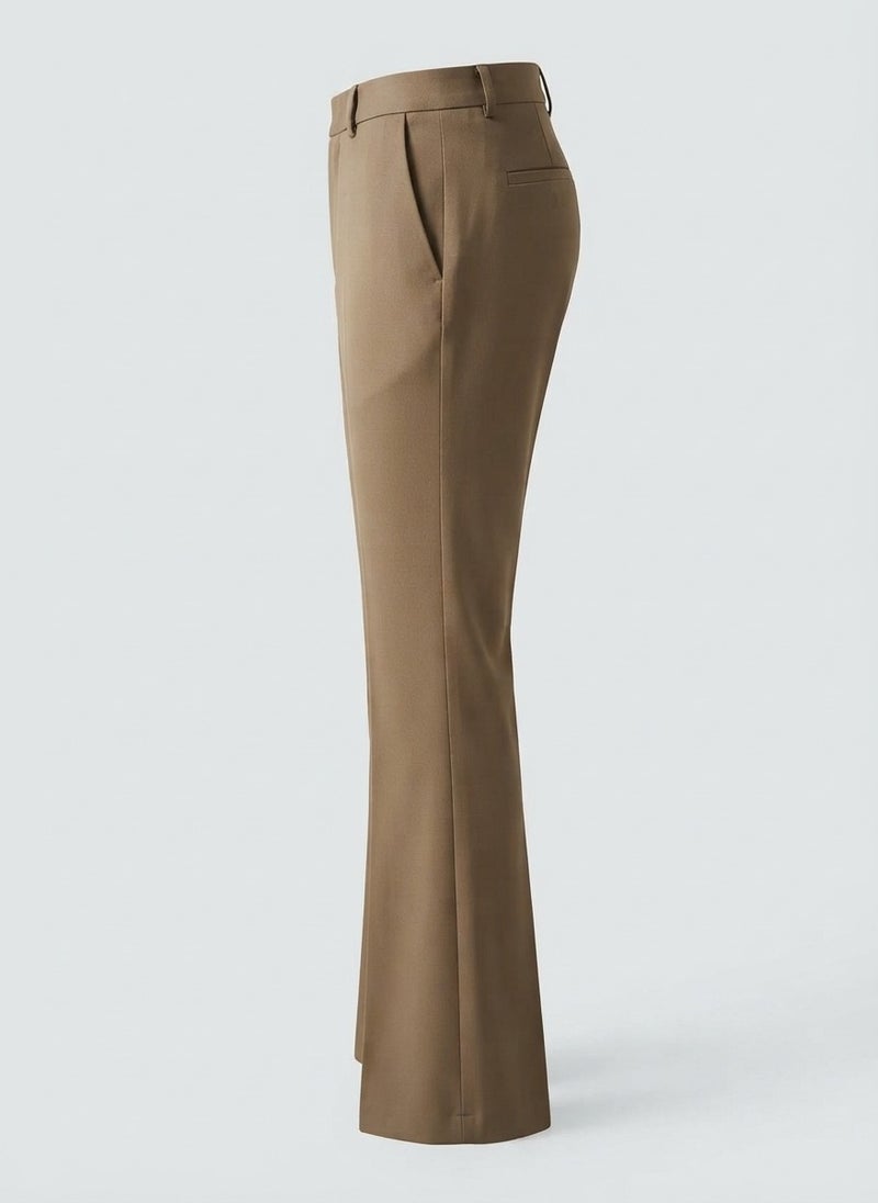 AUXOM Men's Formal Bootcut Trousers - Dark Khaki - Image 5