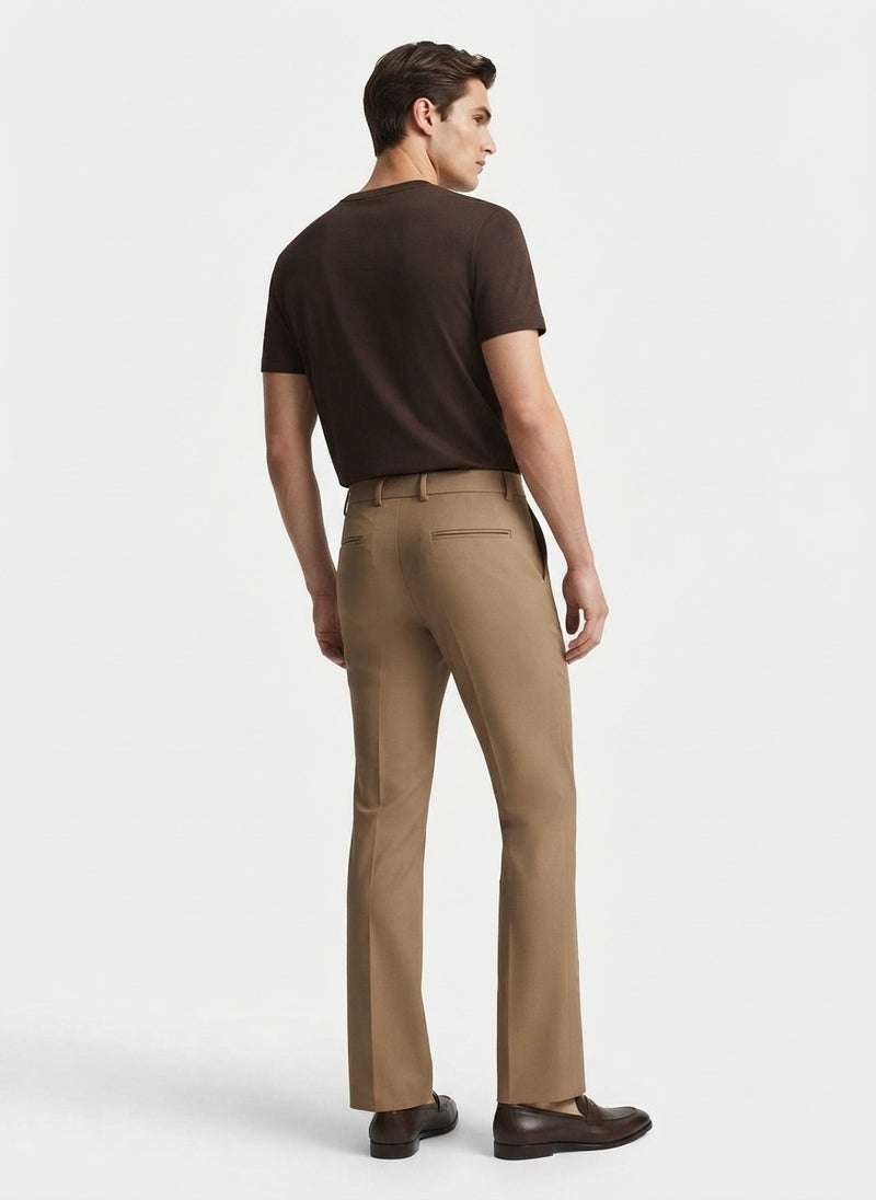 AUXOM Men's Formal Bootcut Trousers - Dark Khaki - Image 2