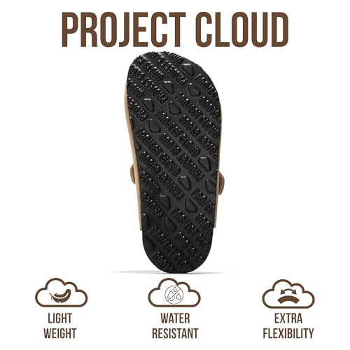Project Cloud 100% Genuine Leather Kids Clogs with Natural Cork Footbed & Memory Foam Insole Arch Support Non-Slip Clogs for Kids Slippers Sandals for Boys & Girls Footwear(LittleBenton,STONSUEDE,3) - Image 5