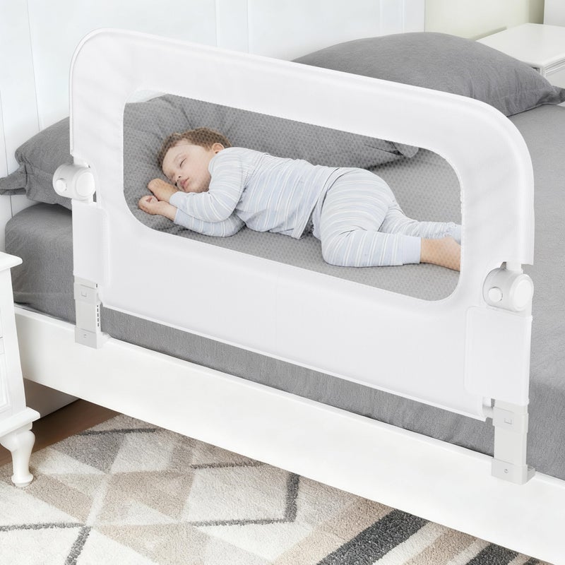 NUTIKAS Baby Bed Rail Guard for Toddlers - 35.4" Toddler Bed Rails for Crib,Twin,Full, Queen Bunk Size Bed Swing Down Bedrail Extral Tall Child Safety Side Railing Guards for Kids - Image 1