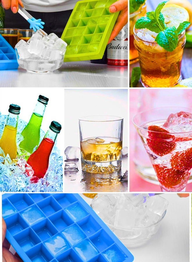 Chase Up 2 Pack ice Cube Trays, Silicone Ice Tray with Removable Lid Easy-Release Flexible Ice Cube Molds 24 Cubes per Tray for Cocktail, Whiskey, Baby Food, Chocolate, BPA Free - Image 2