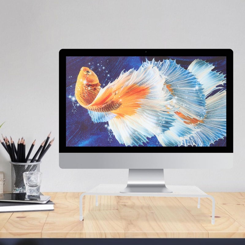 Single Layer Monitor Stand Riser Desktop Shelf Organizer for Office Workspace - Image 4