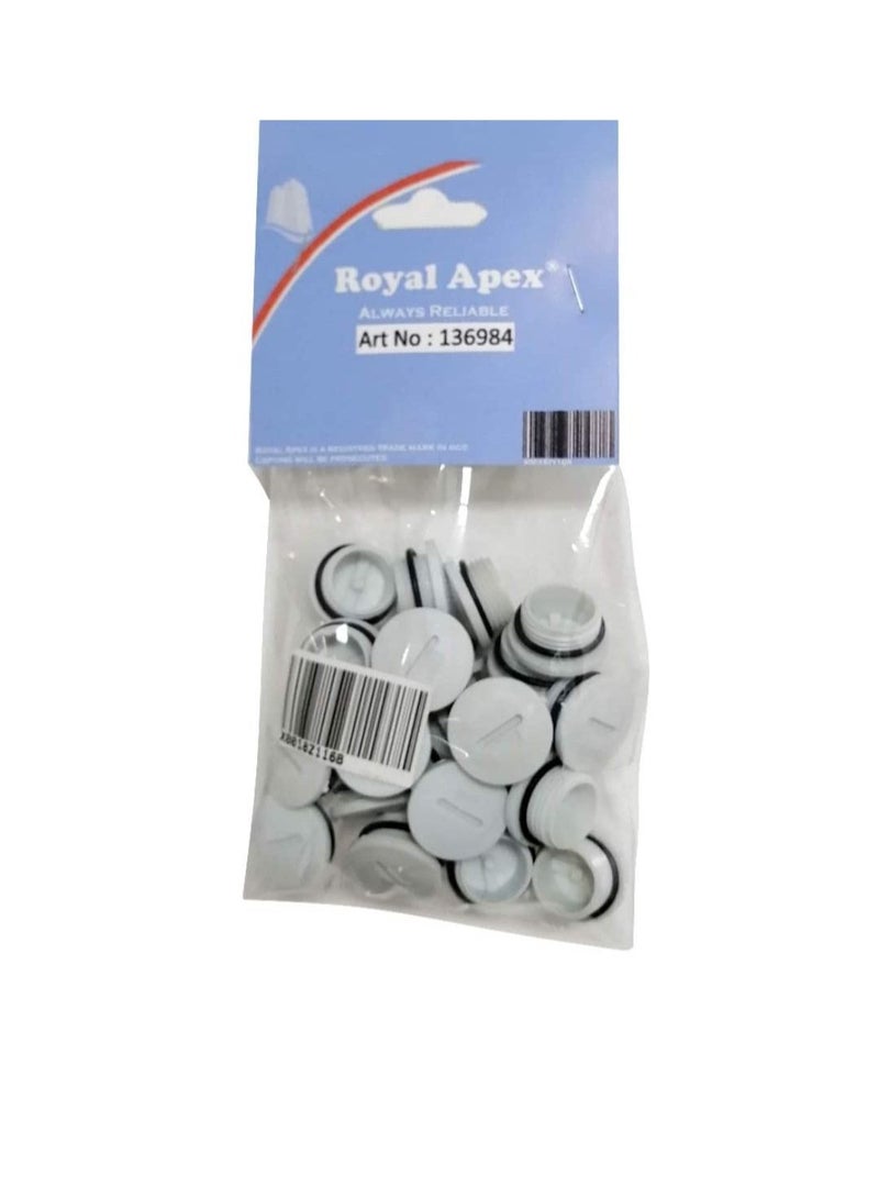 PVC Screw Threaded Plugs Waterproof with O-Ring for Junction Box & Electrical Wiring Etc. Pack of 25 25mm  M25 White  - Image 3