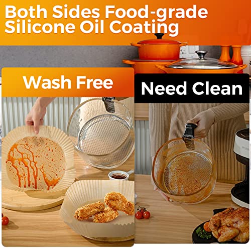 vailnd Air Fryer Paper Liners: 100Pcs Parchment Paper, 8" Air Fryer Liner Disposable for Microwave, Non-Stick Square Air Fryer Basket Liner - Image 4