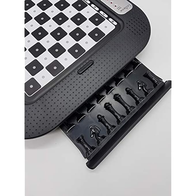 ليكسيبوك Cg1335 Chessman Fx لوحة مفاتيح الشطرنج الإلكترونية اللمسية والمؤثرات الضوئية والصوتية 32 قطعة 64 مستوى من الصعوبة لعبة اللوحة العائلية BlackGray مقاس واحد - Image 5