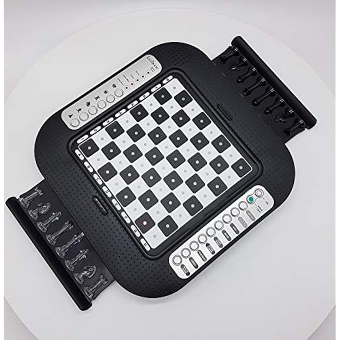 ليكسيبوك Cg1335 Chessman Fx لوحة مفاتيح الشطرنج الإلكترونية اللمسية والمؤثرات الضوئية والصوتية 32 قطعة 64 مستوى من الصعوبة لعبة اللوحة العائلية BlackGray مقاس واحد - Image 4