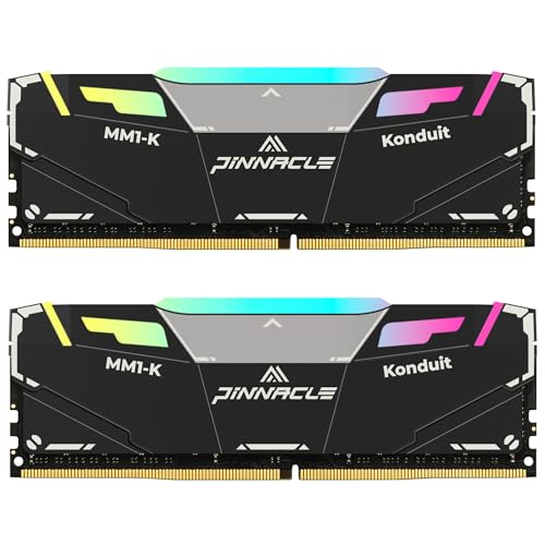 Timetec Pinnacle Konduit RGB 16GB KIT2x8GB DDR4 3200MHz PC425600 CL16181838 XMP20 Overclocking 135V Compatible for AMD and Intel Desktop Gaming PC Memory Module RAM Black - Image 1