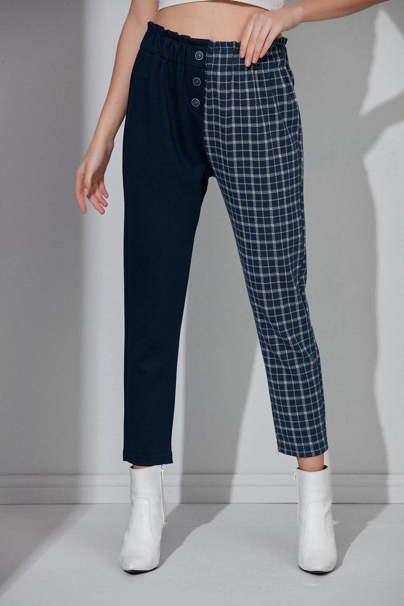 Alexander Gardi Two-Tone Elastic Waist Trousers (B21-12800)  - Image 1