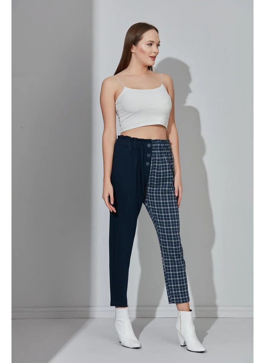 Alexander Gardi Two-Tone Elastic Waist Trousers (B21-12800)