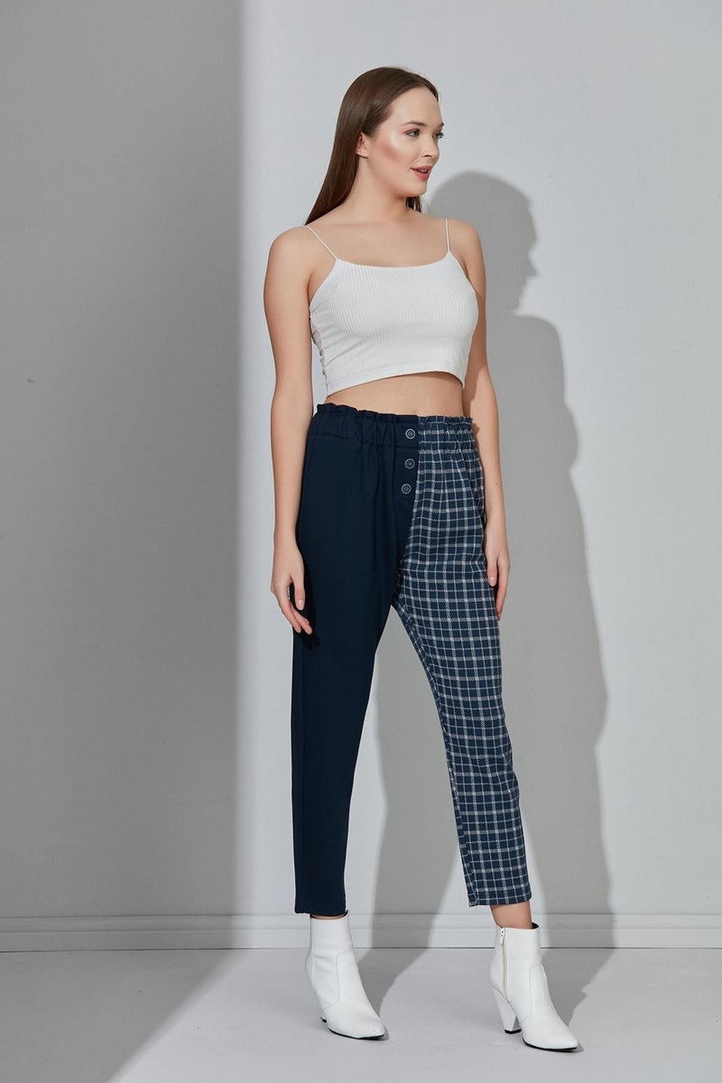 Alexander Gardi Two-Tone Elastic Waist Trousers (B21-12800)  - Image 3