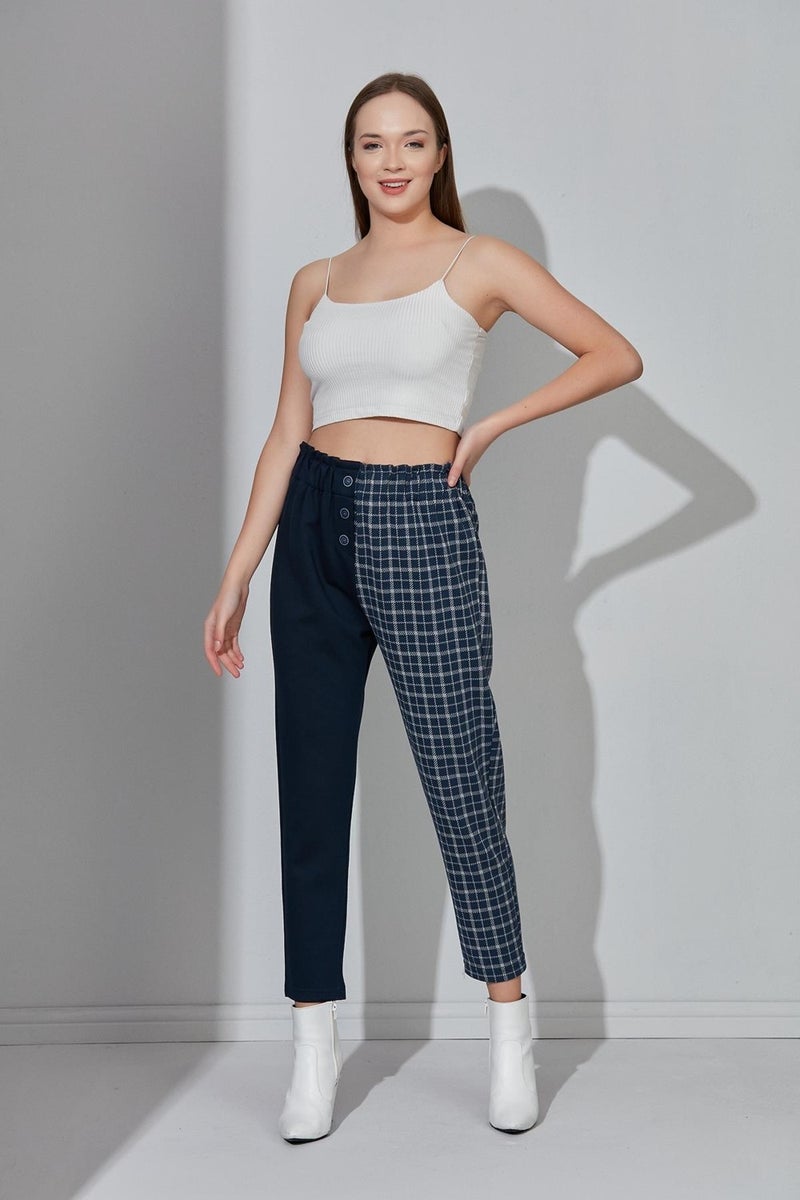 Alexander Gardi Two-Tone Elastic Waist Trousers (B21-12800)  - Image 2