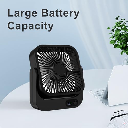 GIIKNEW 2-Pack Magnetic Cruise Ship Approved Fan, 5000mAh Battery Operated Portable Fan with 5 Speeds, Magnetically Sticks on Cabin Ceilings and Walls, Cruise Essentials 2026 - Black - Image 2