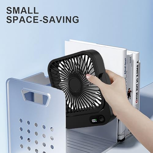 GIIKNEW 2-Pack Magnetic Cruise Ship Approved Fan, 5000mAh Battery Operated Portable Fan with 5 Speeds, Magnetically Sticks on Cabin Ceilings and Walls, Cruise Essentials 2026 - Black - Image 3