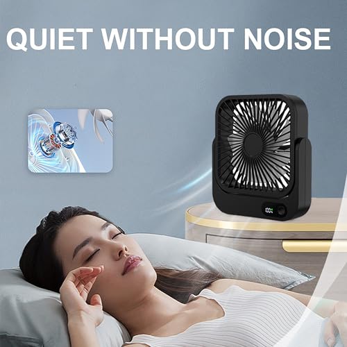 GIIKNEW 2-Pack Magnetic Cruise Ship Approved Fan, 5000mAh Battery Operated Portable Fan with 5 Speeds, Magnetically Sticks on Cabin Ceilings and Walls, Cruise Essentials 2026 - Black - Image 4