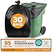 PlasticMill Heavy Duty Trash Bags Black Garbage Bags Plastic Trash Bags for Large Rolling Trash Bins Tall Trash Bags 95Gallon Large Kitchen Trash Bags 2 Mil 61x68 30Count - Image 1